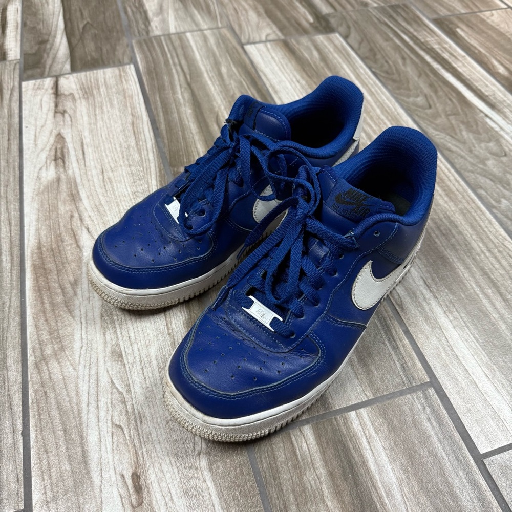 Nike Air Force 1 Mens Sneakers - Royal Blue & White - Size 8.5